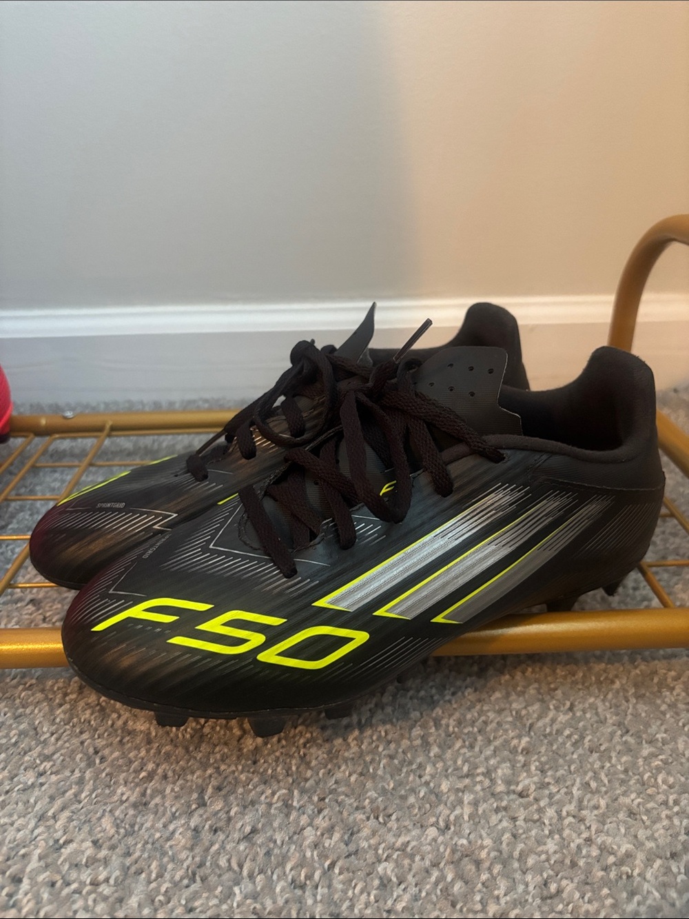 adidas F50 Men’s Black with Neon Yellow Accents Soccer Cleats